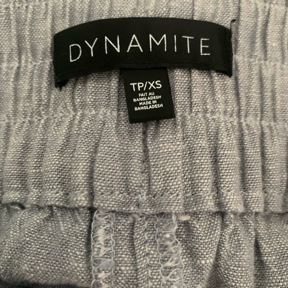 Dynamite Grey Paperbag Linen Shorts - Picture 5 of 5